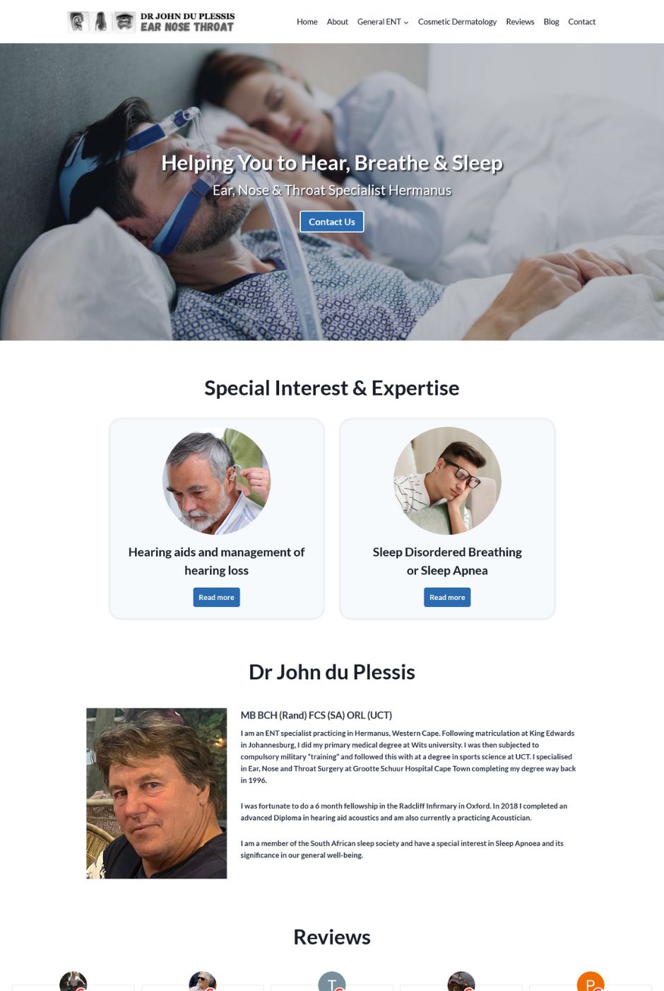 Homepage of the Dr John Du Plessis website