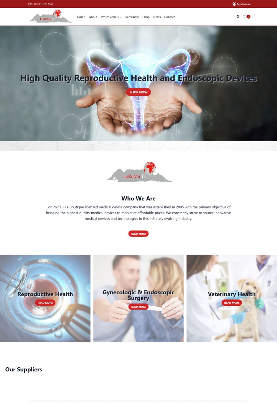 Homepage of the Lorumir D website