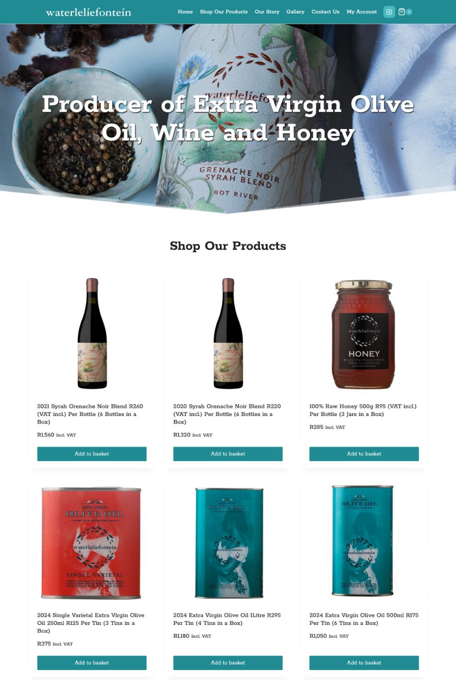 Homepage of the Waterleliefontein website